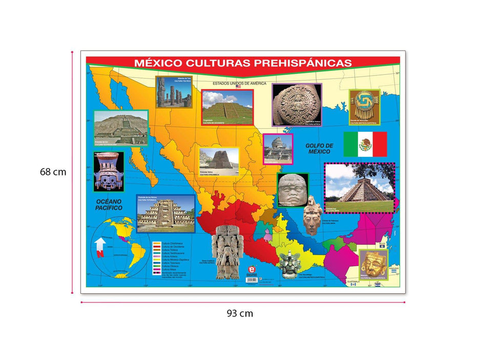 Póster México Culturas Prehispánicas - Educatodo material didáctico y juegos educativos - Educatodo