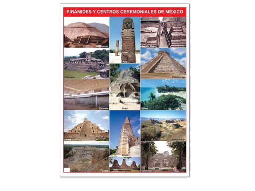 Póster Pirámides y Centros Ceremoniales de México - Educatodo material didáctico y juegos educativos - Educatodo