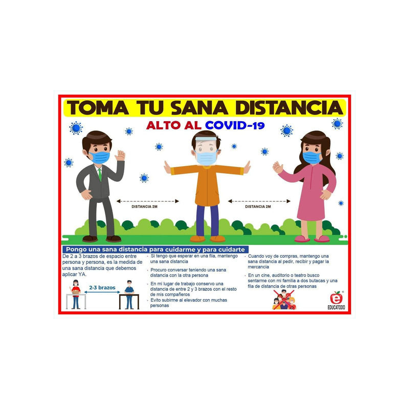 Señal Tela Plástica Toma Tu Sana Distancia