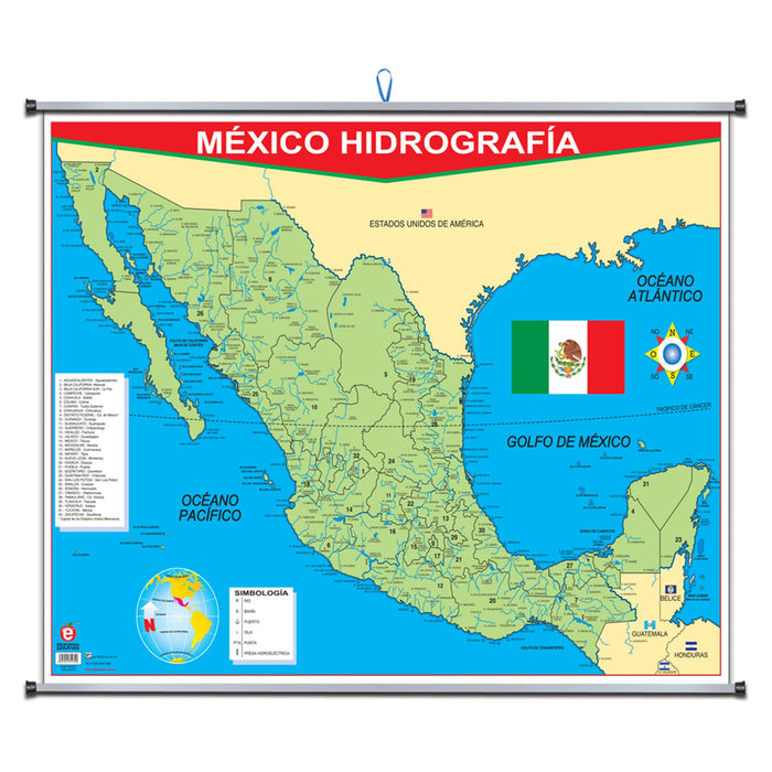 Plumocolor México con Hidrografía - Educatodo material didáctico y juegos educativos - Educatodo