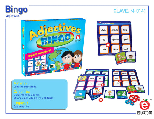 Adjectives Bingo - Educatodo