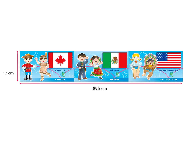 Cenefa Decorativa Banderas y Trajes Típicos - Educatodo