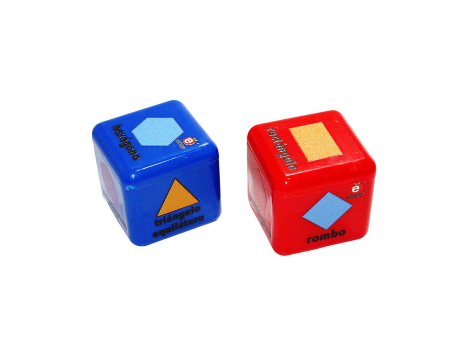 Dados de Figuras Geométricas de 3 cm por Lado (Par) - Educatodo