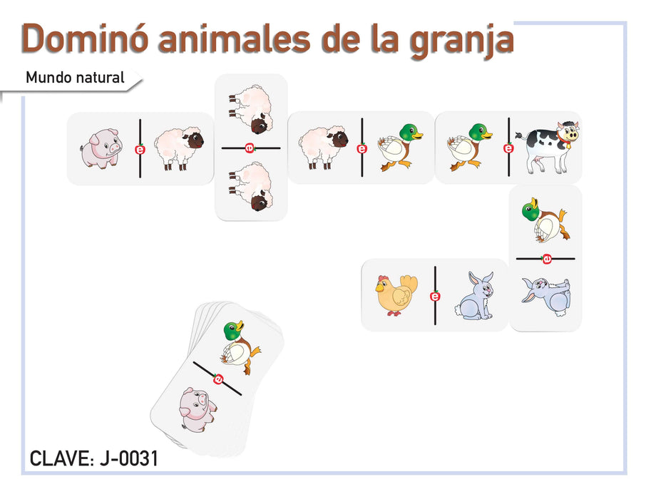 Dominó Animales de La Granja - Educatodo material didáctico y juegos educativos - Educatodo