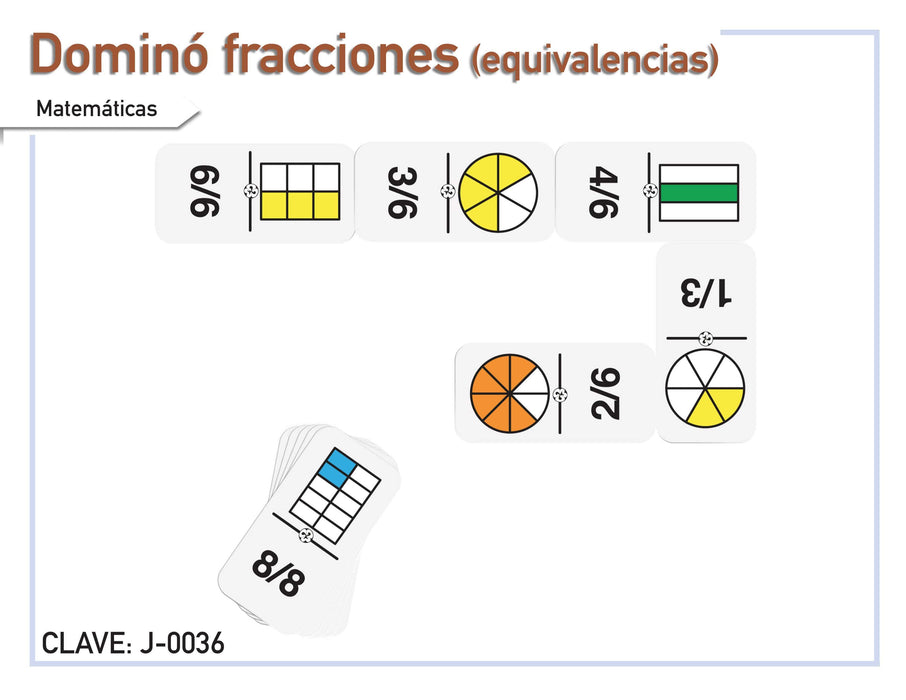 Dominó de Fracciones (Equivalencias) - Educatodo material didáctico y juegos educativos - Educatodo