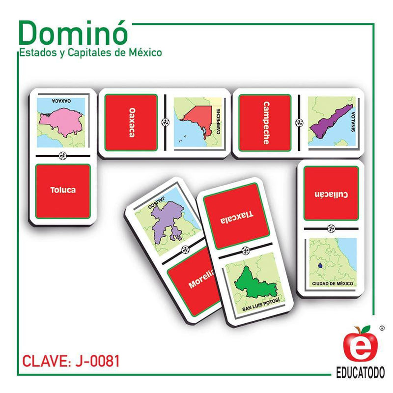 Dominó Estados y Capitales de México - Educatodo material didáctico y juegos educativos - Educatodo