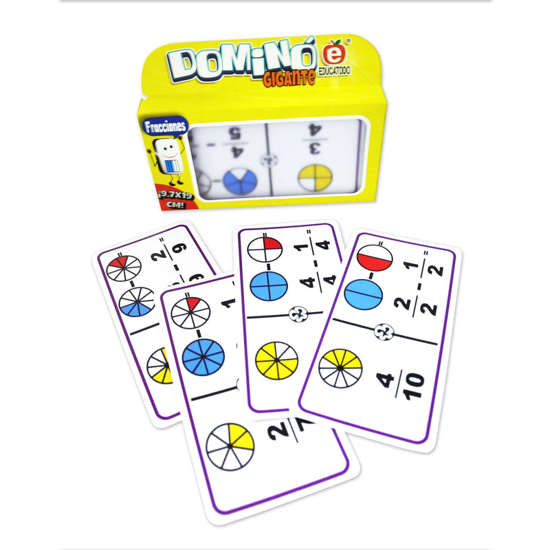 Dominó Gigante de Fracciones Restas Círculos - Educatodo material didáctico y juegos educativos - Educatodo