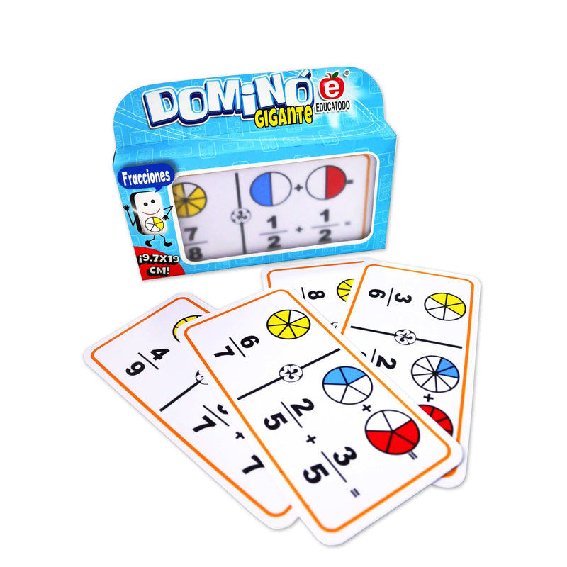 Dominó Gigante de Fracciones Sumas Círculos - Educatodo material didáctico y juegos educativos - Educatodo