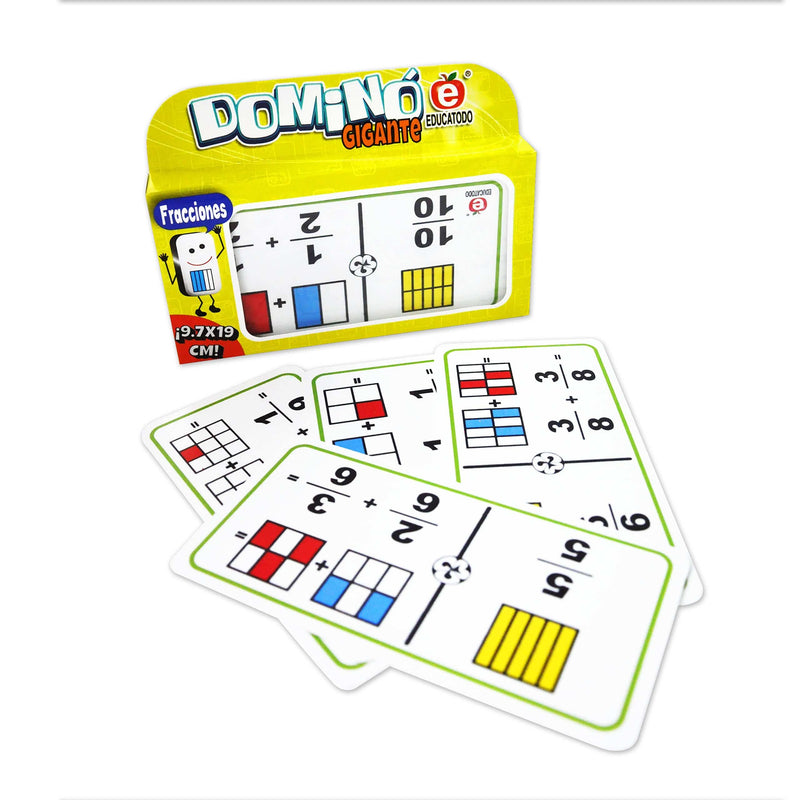 Dominó Gigante de Fracciones Sumas Cuadrados - Educatodo material didáctico y juegos educativos - Educatodo