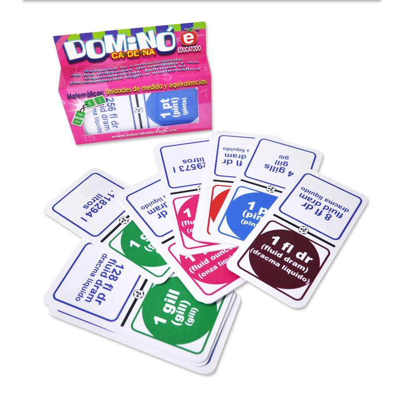 Dominó Medidas Inglesas de Capacidad - Educatodo material didáctico y juegos educativos - Educatodo