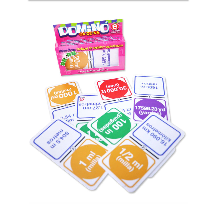 Dominó Medidas Inglesas de Longitud - Educatodo material didáctico y juegos educativos - Educatodo