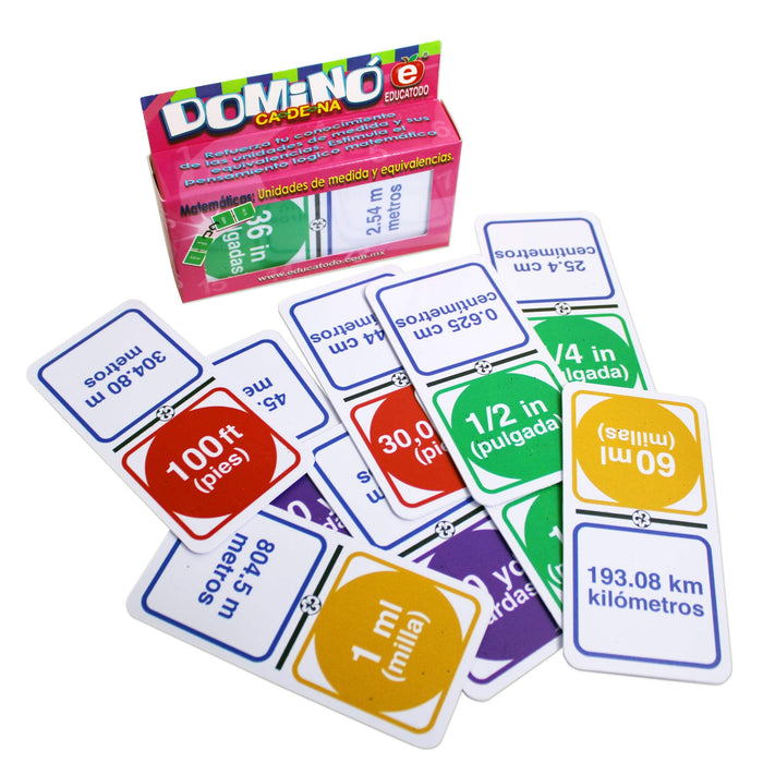 Dominó Medidas Inglesas de Longitud - Educatodo material didáctico y juegos educativos - Educatodo
