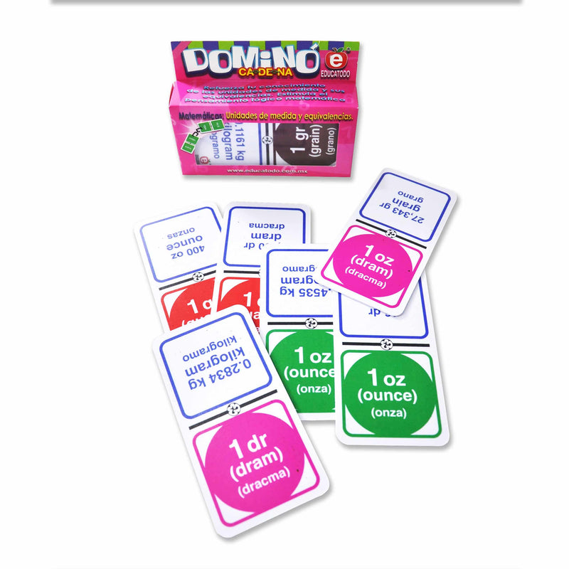 Dominó Medidas Inglesas de Peso - Educatodo material didáctico y juegos educativos - Educatodo