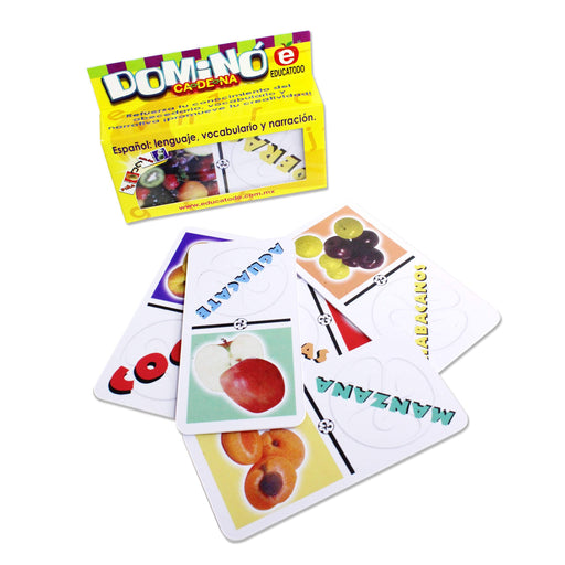 Dominó Texto Frutas Grande - Educatodo material didáctico y juegos educativos - Educatodo