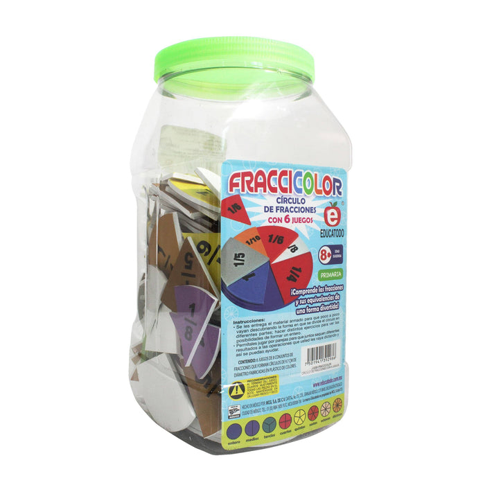 Fraccicolor Círculo de Fracciones con 6 Juegos - Educatodo material didáctico y juegos educativos - Educatodo