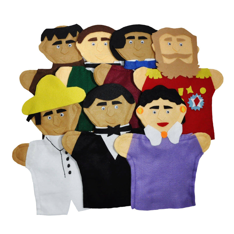 Juego de 7 Guiñoles Benito Juárez y Personajes - Educatodo material didáctico y juegos educativos - Educatodo
