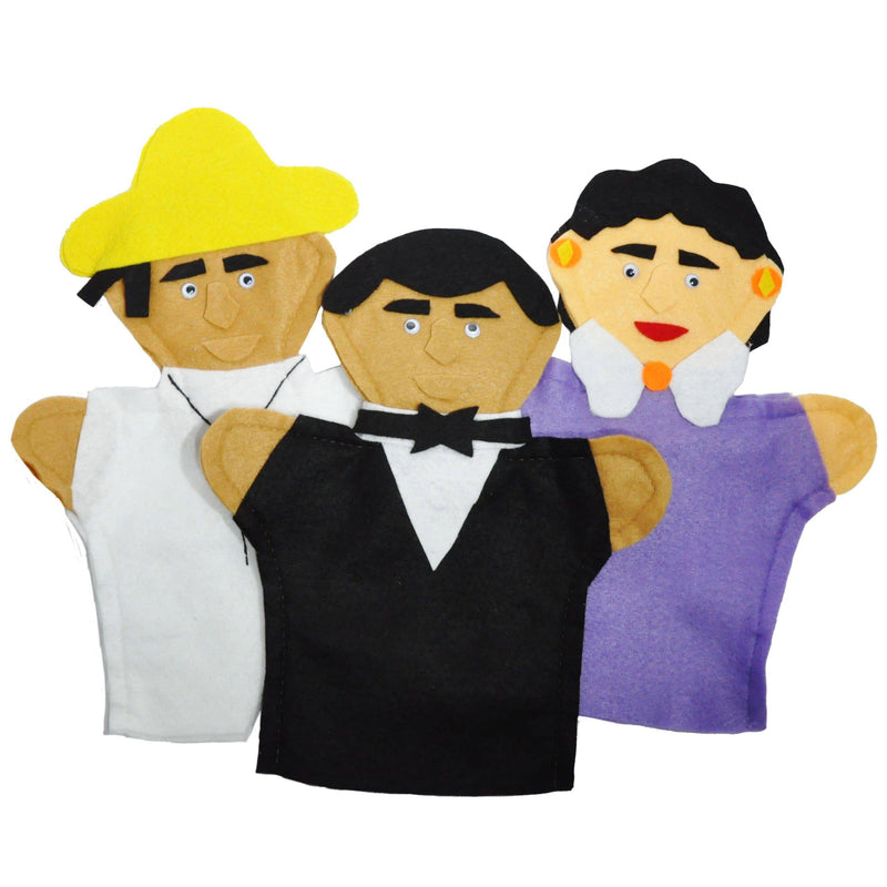 Juego de 7 Guiñoles Benito Juárez y Personajes - Educatodo material didáctico y juegos educativos - Educatodo