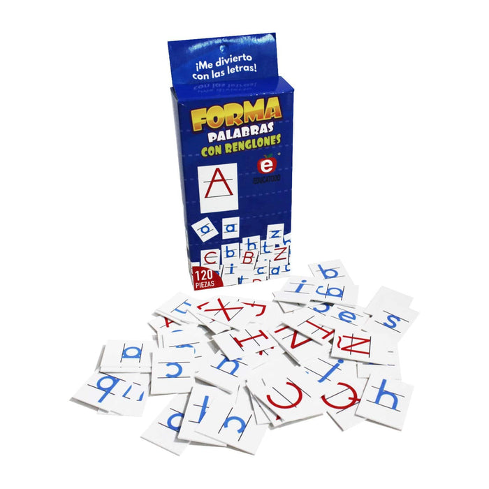 Forma Palabras con Renglones 120 Piezas de 2.4 x 3 cm - Educatodo material didáctico y juegos educativos - Educatodo