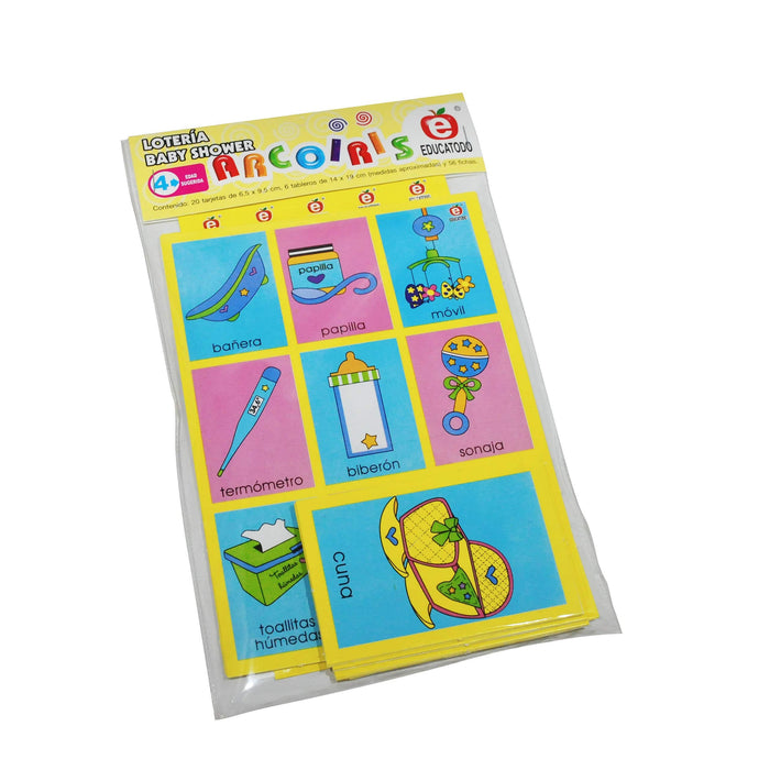 Lotería Arcoíris Baby Shower - Educatodo material didáctico y juegos educativos - Educatodo