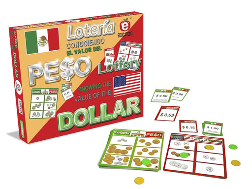 Lotería Conociendo El Valor del Peso / Dólar - Educatodo material didáctico y juegos educativos - Educatodo
