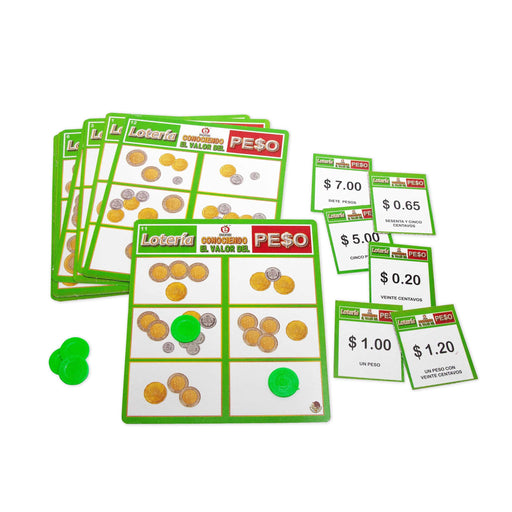 Lotería Conociendo El Valor del Peso / Dólar - Educatodo material didáctico y juegos educativos - Educatodo