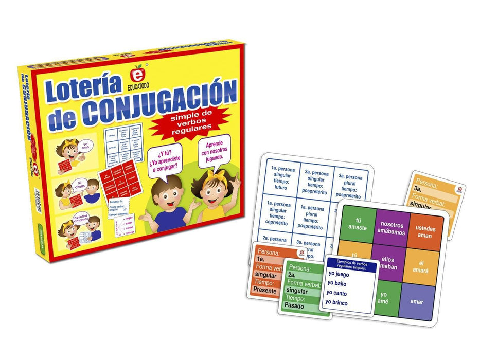 Lotería de Conjugación Simple - Educatodo material didáctico y juegos educativos - Educatodo