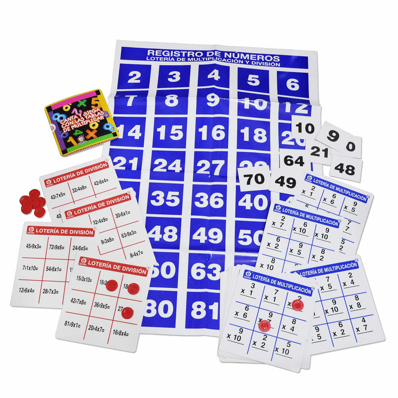 Lotería de Multiplicación y División - Educatodo material didáctico y juegos educativos - Educatodo