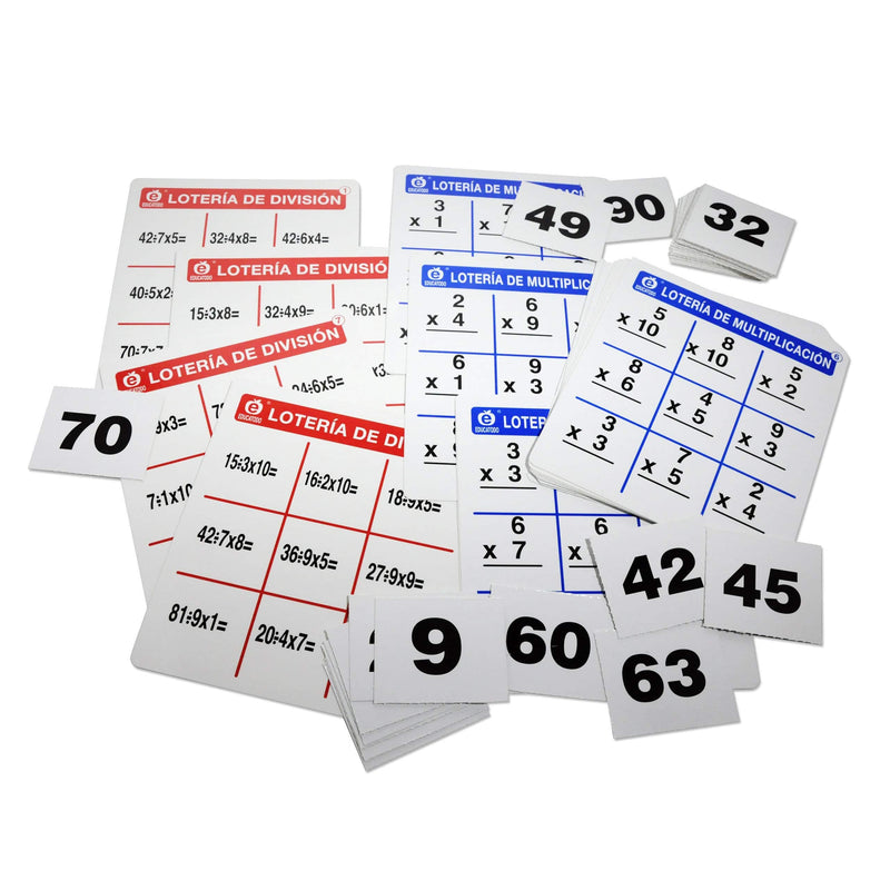 Lotería de Multiplicación y División - Educatodo material didáctico y juegos educativos - Educatodo