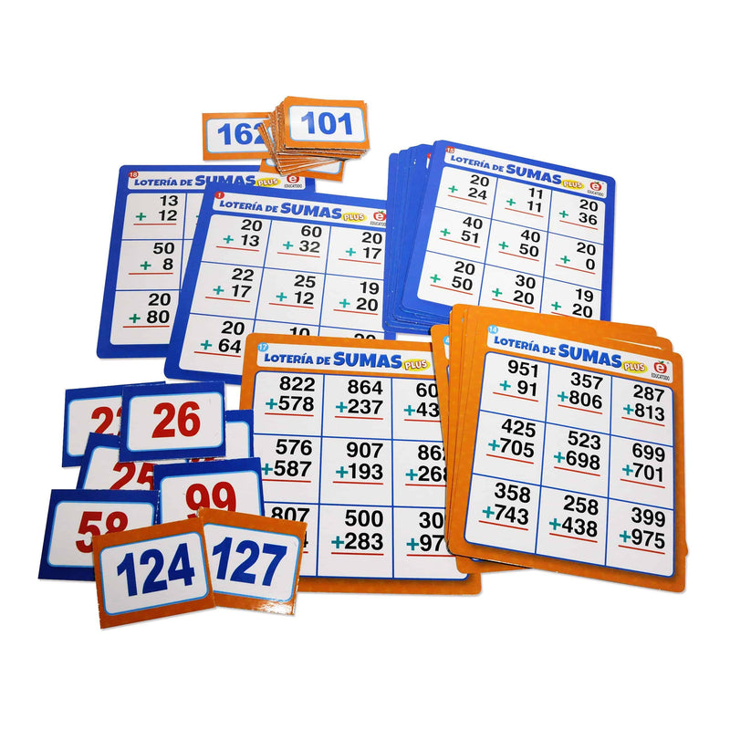 Lotería de Sumas Plus - Educatodo material didáctico y juegos educativos - Educatodo