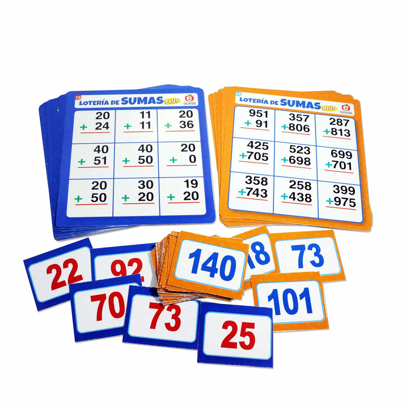 Lotería de Sumas Plus - Educatodo material didáctico y juegos educativos - Educatodo