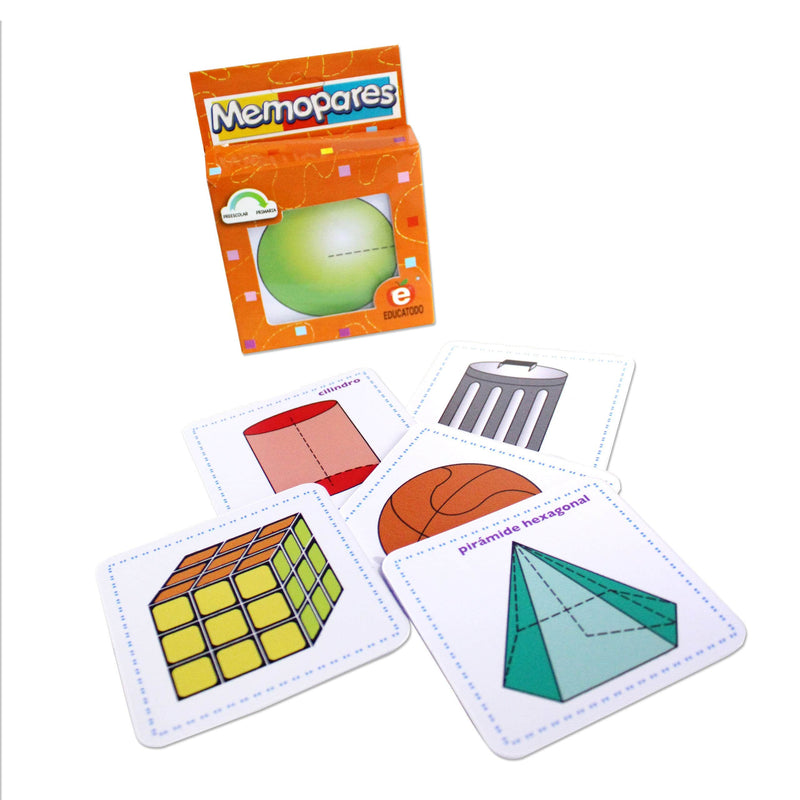 Memopares Asociación de Cuerpos Geométricos - Educatodo material didáctico y juegos educativos - Educatodo