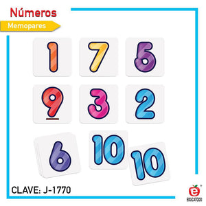 Memopares de Números - Educatodo material didáctico y juegos educativos - Educatodo