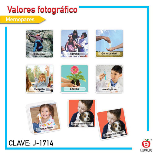 Memopares de Valores Fotográfico - Educatodo material didáctico y juegos educativos - Educatodo