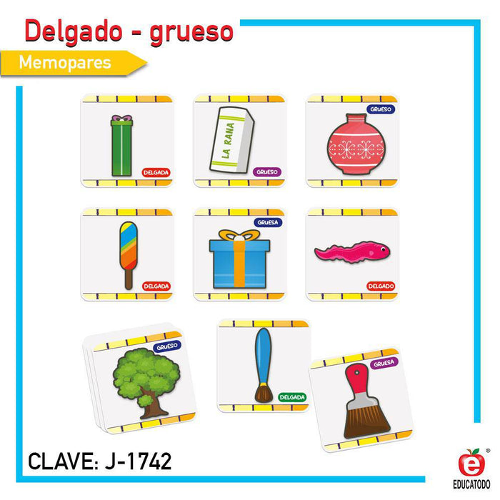 Memopares Delgado-Grueso - Educatodo material didáctico y juegos educativos - Educatodo