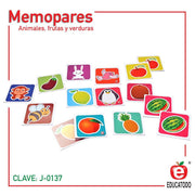 Memopares Frutas, Verduras y Animales - Educatodo material didáctico y juegos educativos - Educatodo