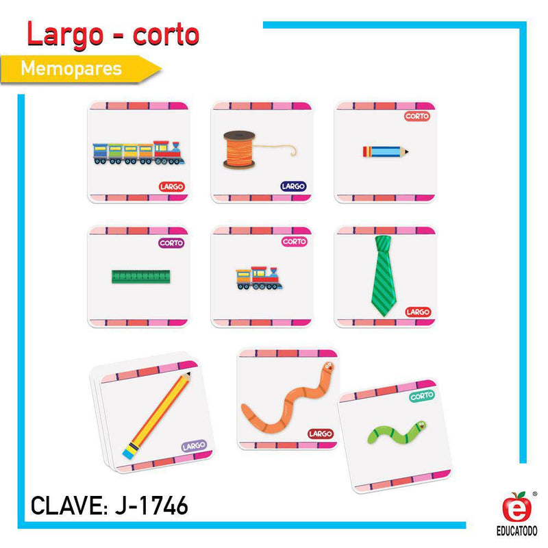 Memopares Largo-Corto - Educatodo material didáctico y juegos educativos - Educatodo