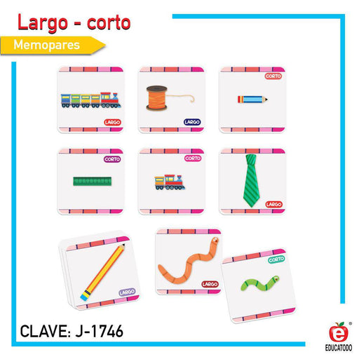 Memopares Largo-Corto - Educatodo material didáctico y juegos educativos - Educatodo