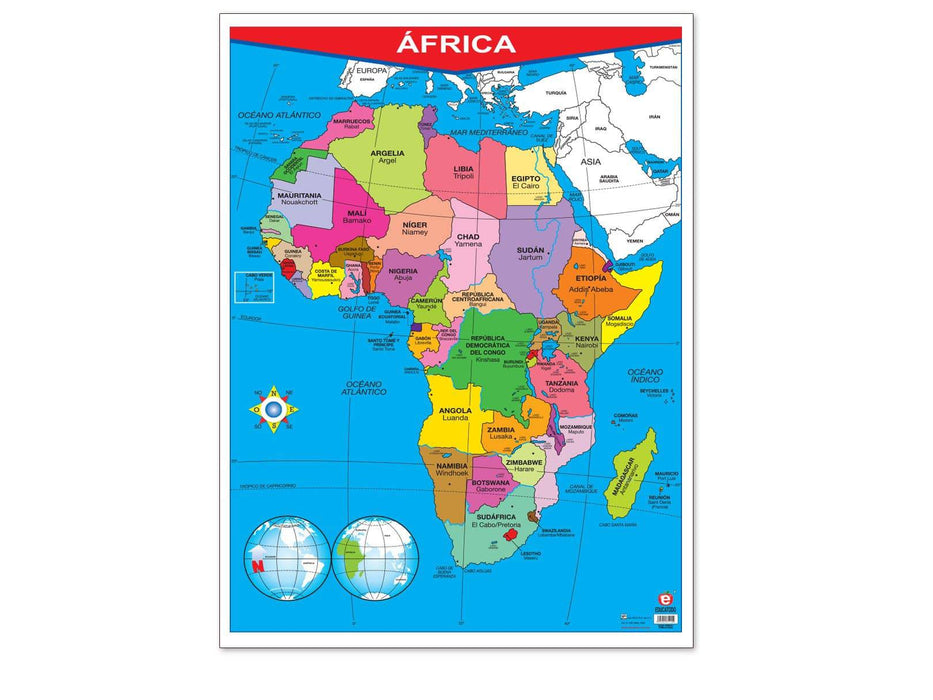 Póster África / África Física - Educatodo material didáctico y juegos educativos - Educatodo