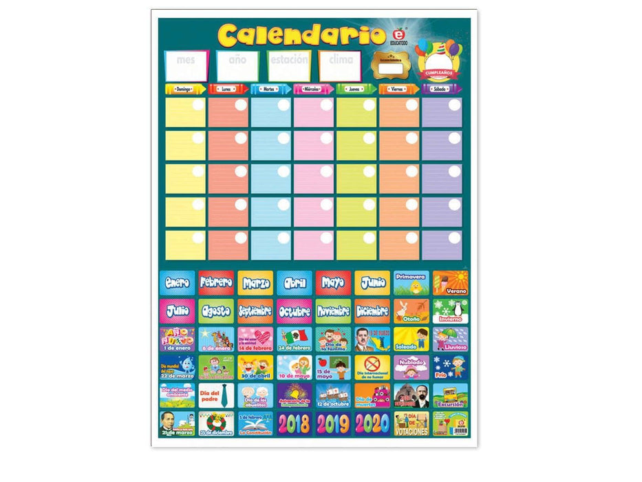 Póster Calendario - Educatodo material didáctico y juegos educativos - Educatodo