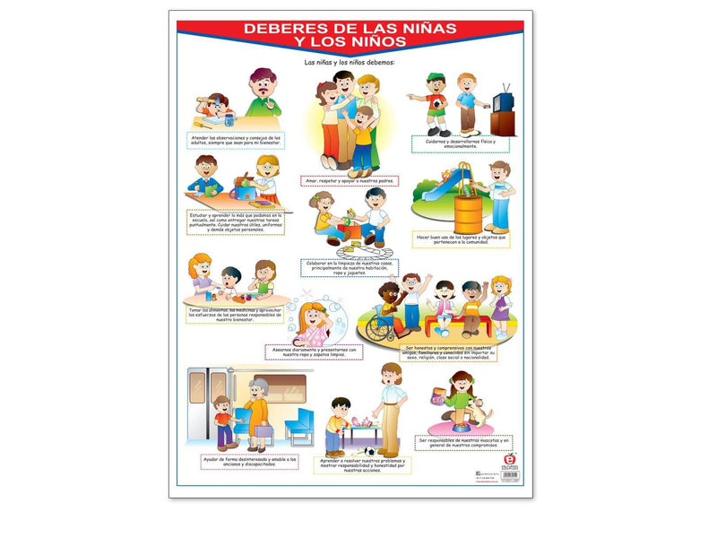 Póster Derechos y Deberes de Las Niñas y Los Niños - Educatodo material didáctico y juegos educativos - Educatodo