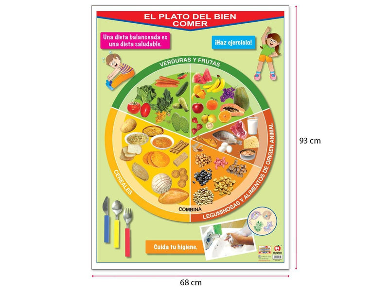 Póster El Plato del Bien Comer - Educatodo material didáctico y juegos educativos - Educatodo