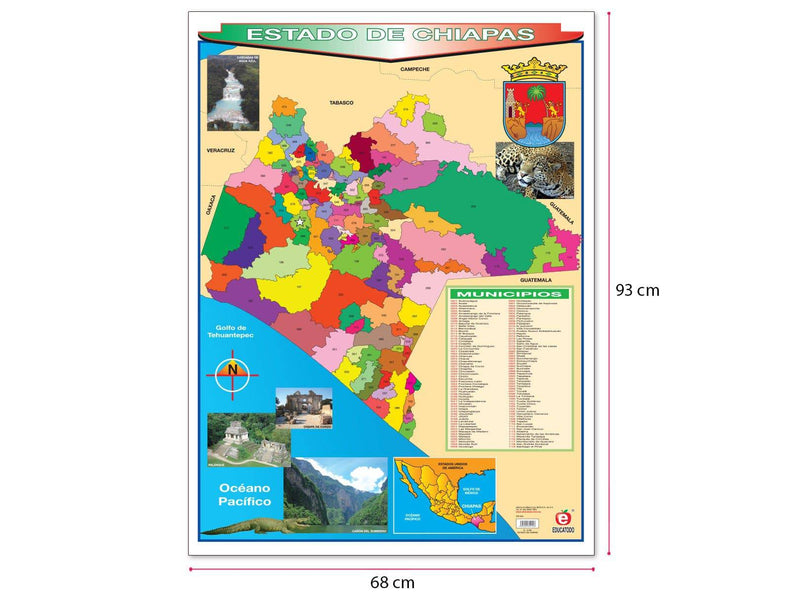 Póster Estado de Chiapas - Educatodo material didáctico y juegos educativos - Educatodo