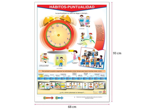 Póster Hábitos Puntualidad - Educatodo material didáctico y juegos educativos - Educatodo