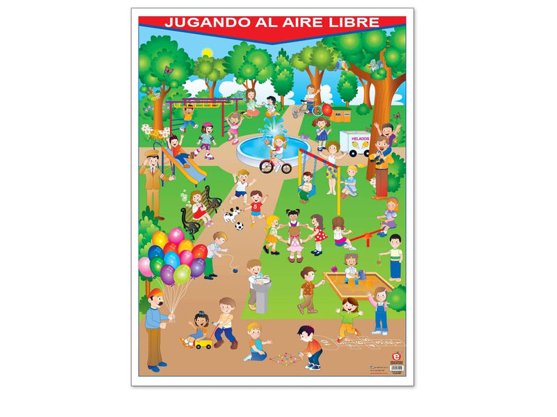 Póster Jugando al Aire Libre - Educatodo material didáctico y juegos educativos - Educatodo