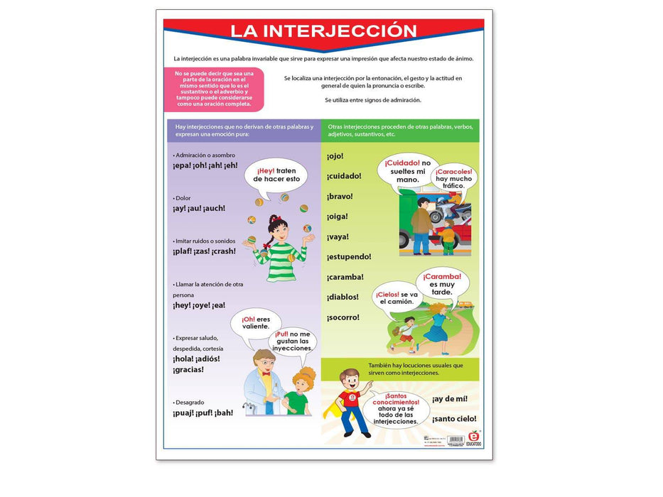 Póster La Conjuncion Y La Interjección - Educatodo material didáctico y juegos educativos - Educatodo