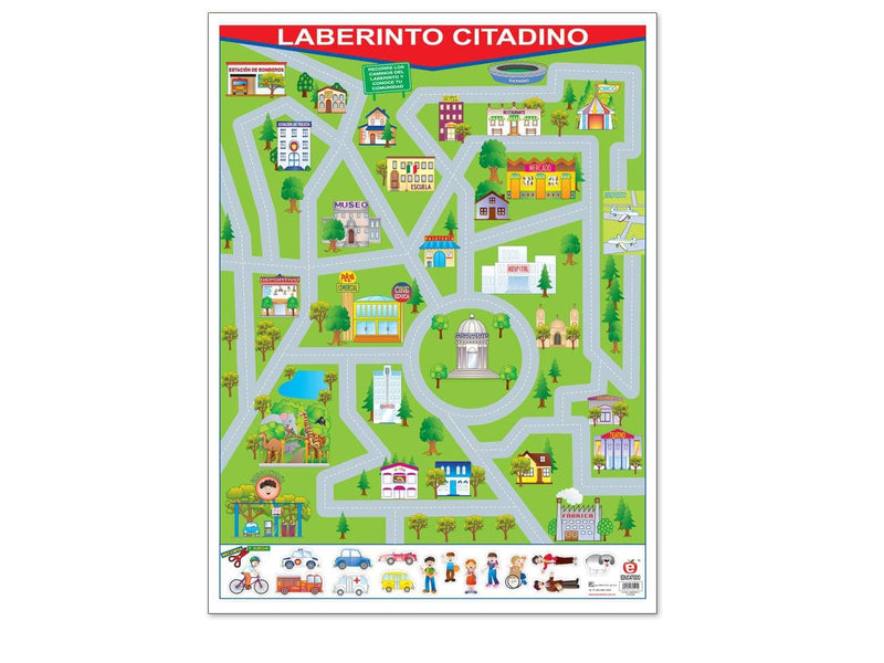 Póster Laberinto Citadino - Educatodo material didáctico y juegos educativos - Educatodo