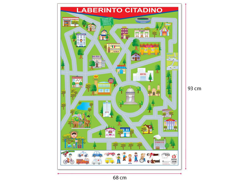 Póster Laberinto Citadino - Educatodo material didáctico y juegos educativos - Educatodo