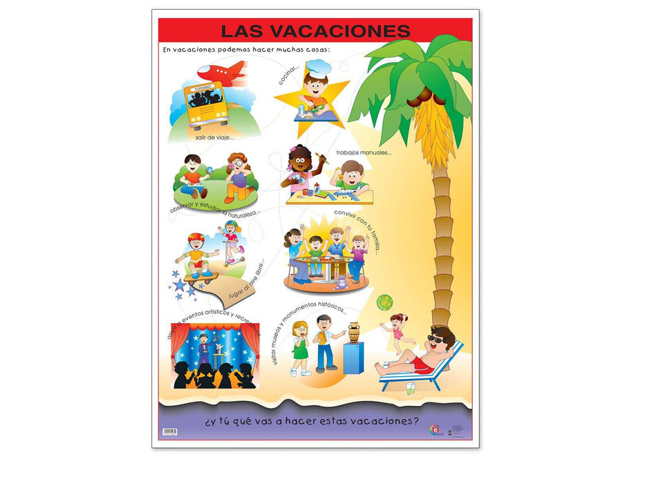 Póster Las Vacaciones - Educatodo material didáctico y juegos educativos - Educatodo