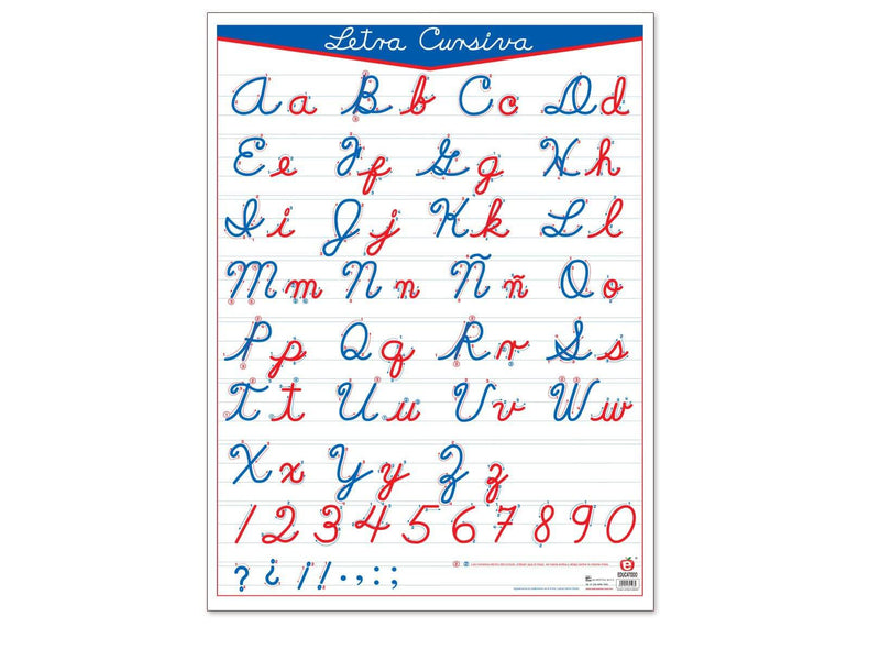 Póster Letra Cursiva - Educatodo material didáctico y juegos educativos - Educatodo