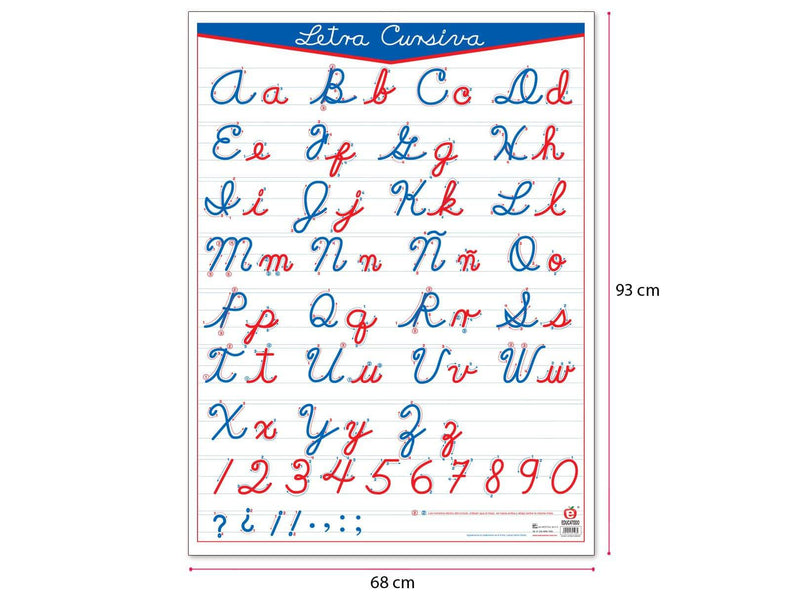 Póster Letra Cursiva - Educatodo material didáctico y juegos educativos - Educatodo